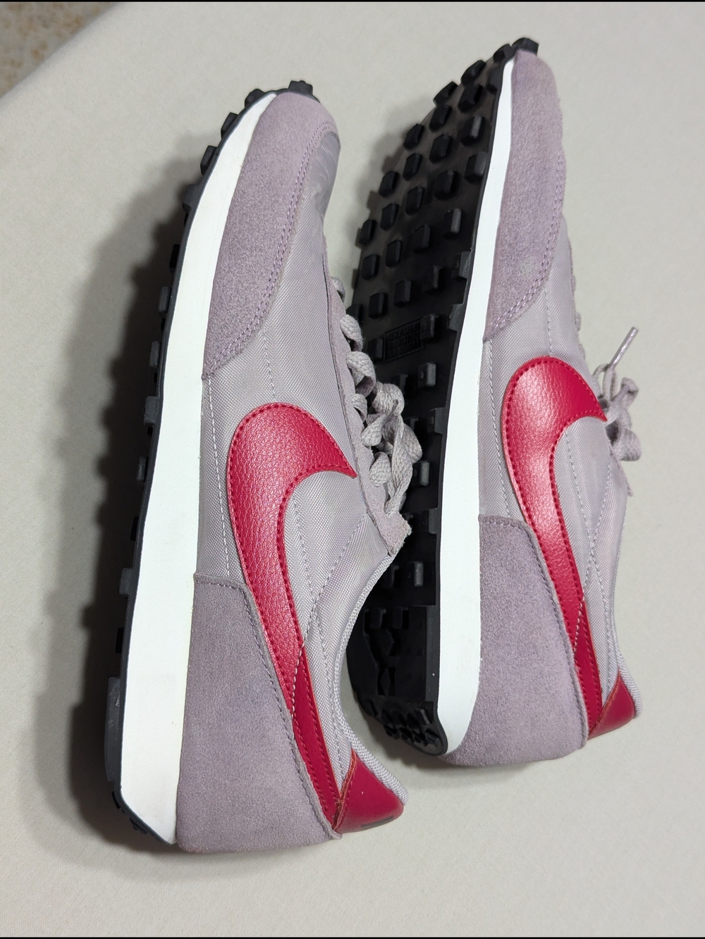 Nike Women's Lavender Grey Runner with Red Swoosh